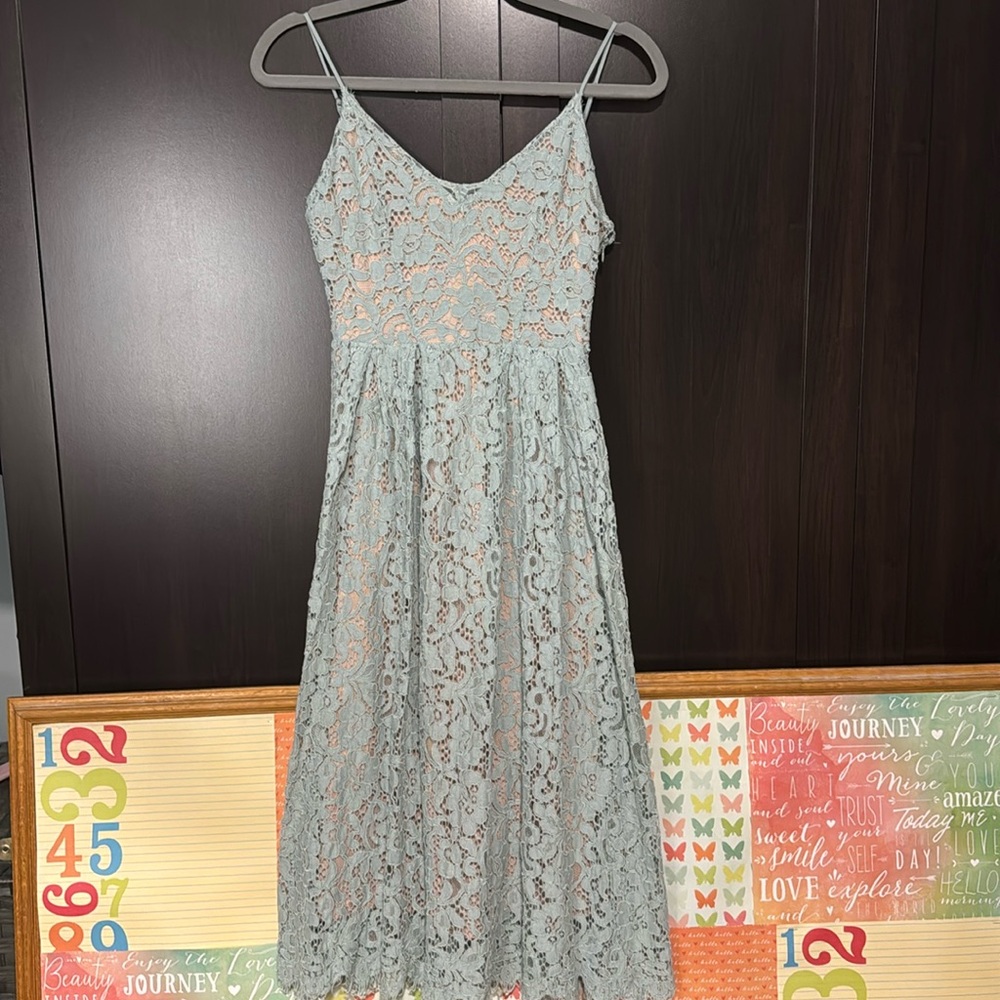 H&M Mint Lace Midi Dress